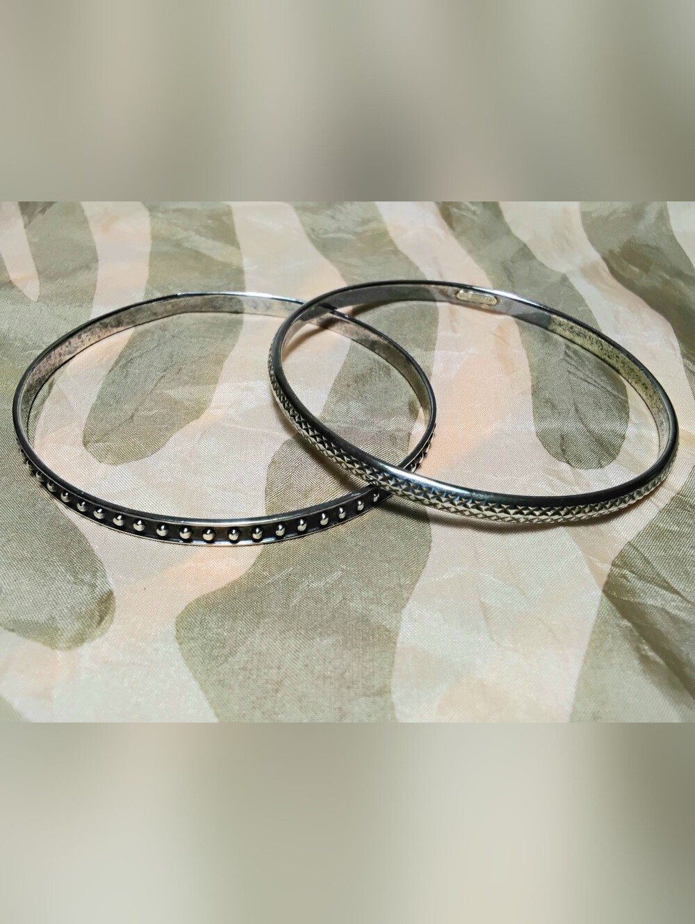 925 Silver 2 Lot Bangle Bracelets